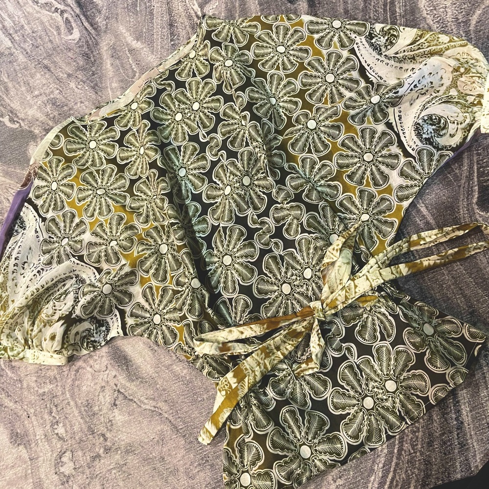 Burlapp Anthropologie Boho Tie Blouse